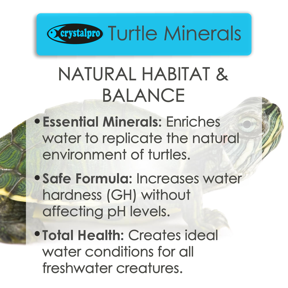 Crystalpro Turtle Minerals: tortuga en acuario con colores más vivos.