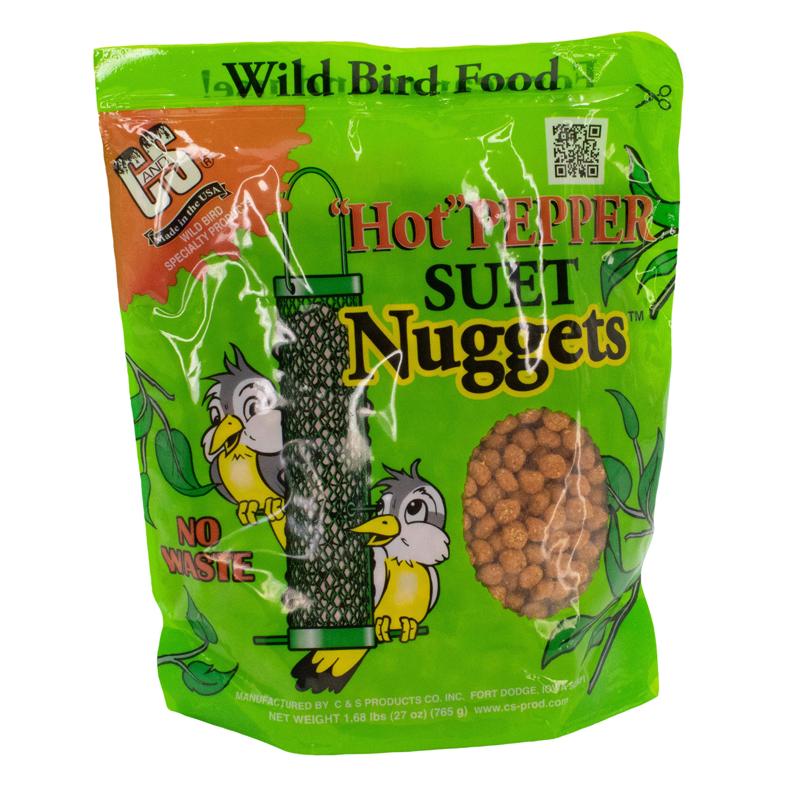 C&S Hot Pepper Nuggets pack shot con empaque sellable para aves.