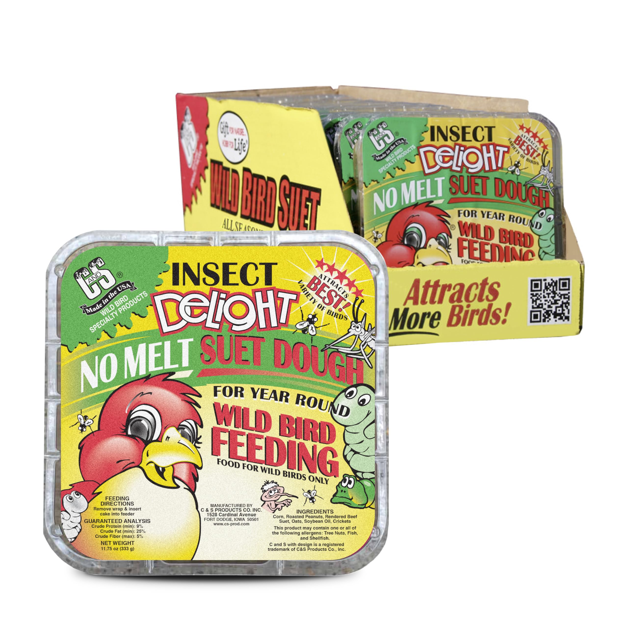 C&S Insect Delight, masa de sebo primer plano, brinda energía para aves insectívoras.