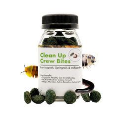 CTWPets Clean Up Crew Bites frasco 2.5 onzas para terrarios, mantiene microfauna activa.