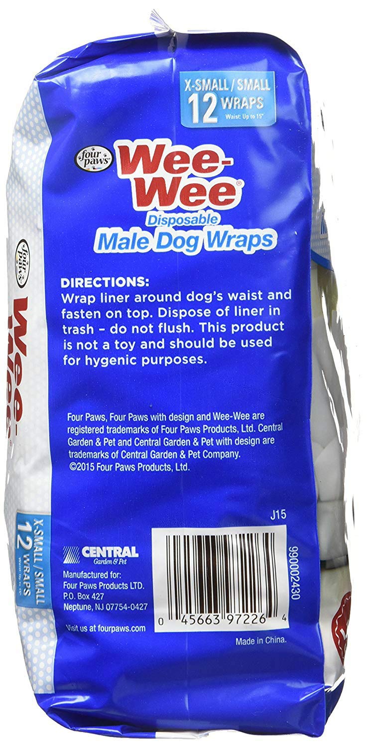 Four Paws Wee-Wee paquete de 12 desechables para limpieza rápida.