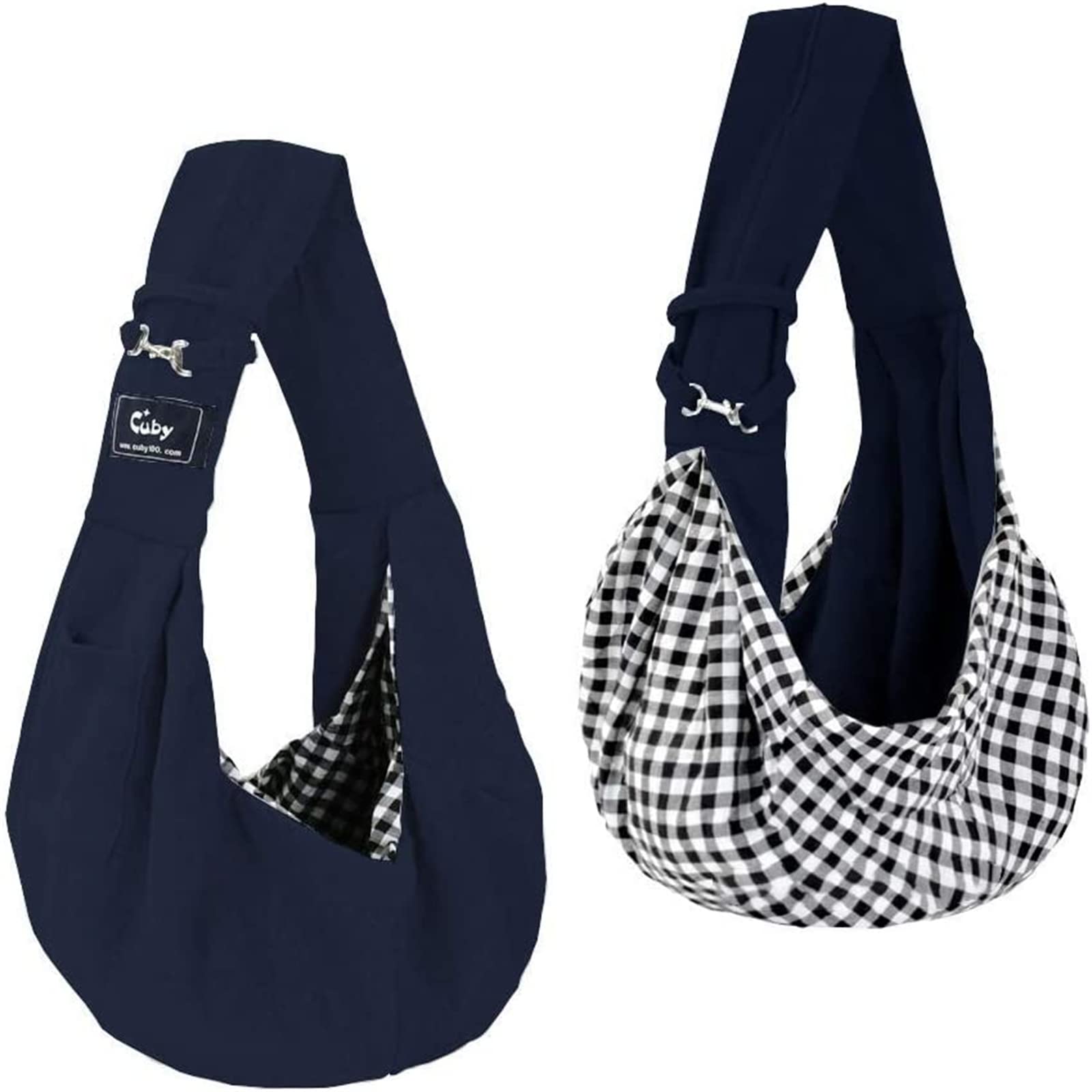 Cuby portador en bandolera para perro y gato visto frontal, cómodo para paseos al aire libre.