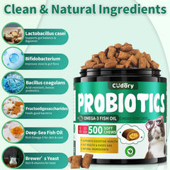 Cudory Probiotics con aceite de pescado, mejora piel y pelaje