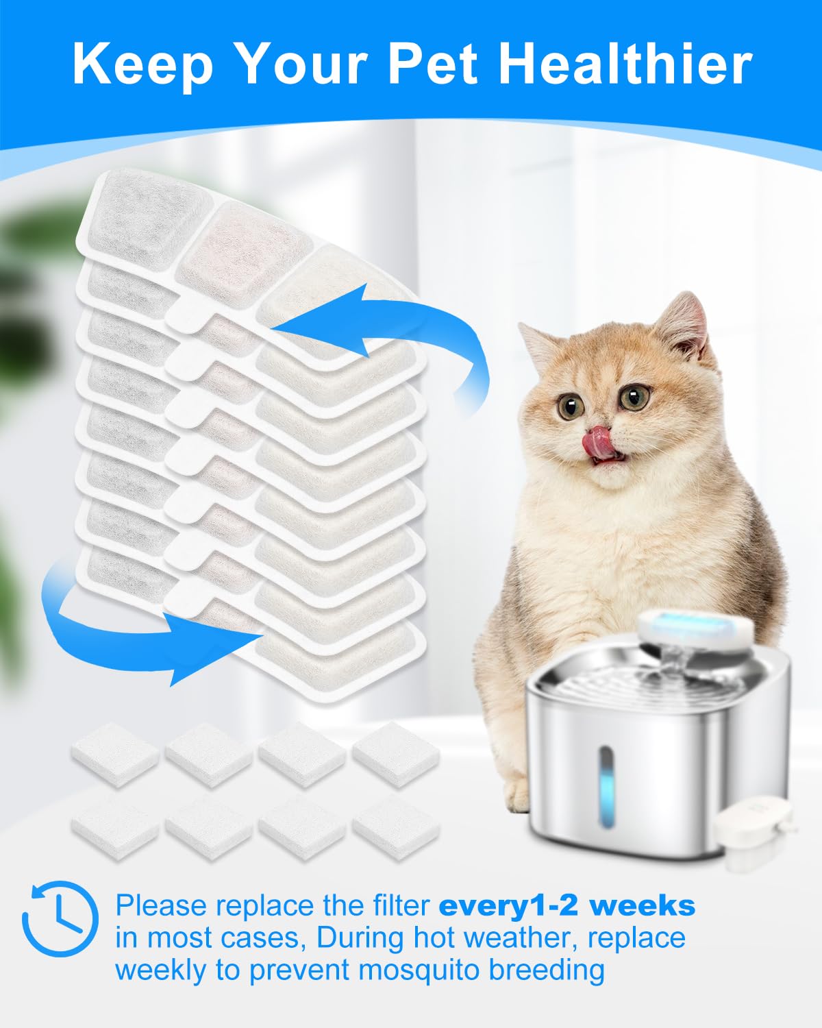 Capacidad de la fuente Cunina 3.5L/118oz para gatos, diseño compacto.
