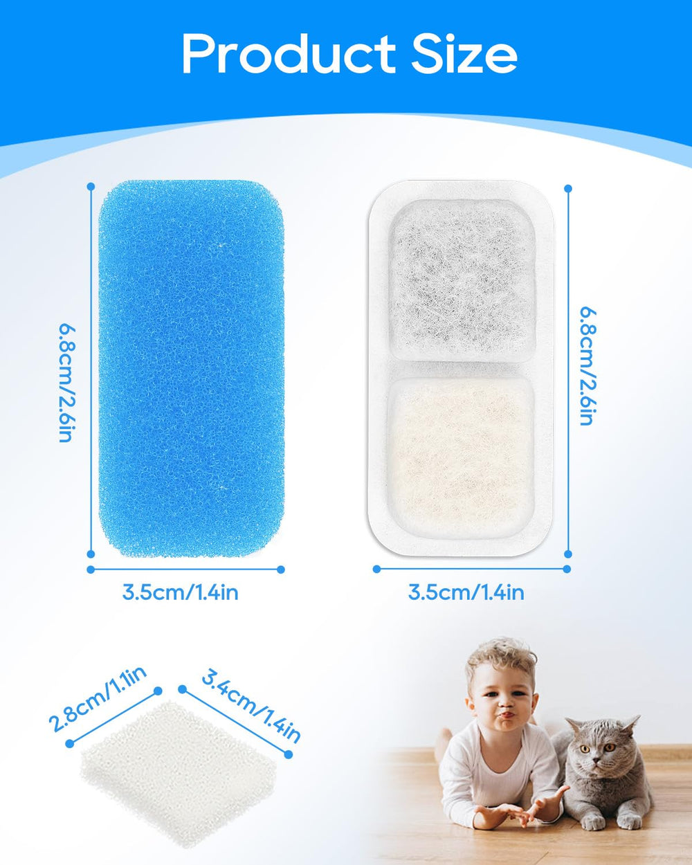 Filtros repuestos Cunina 8x8x8, enfoque en compatibilidad con oneisall