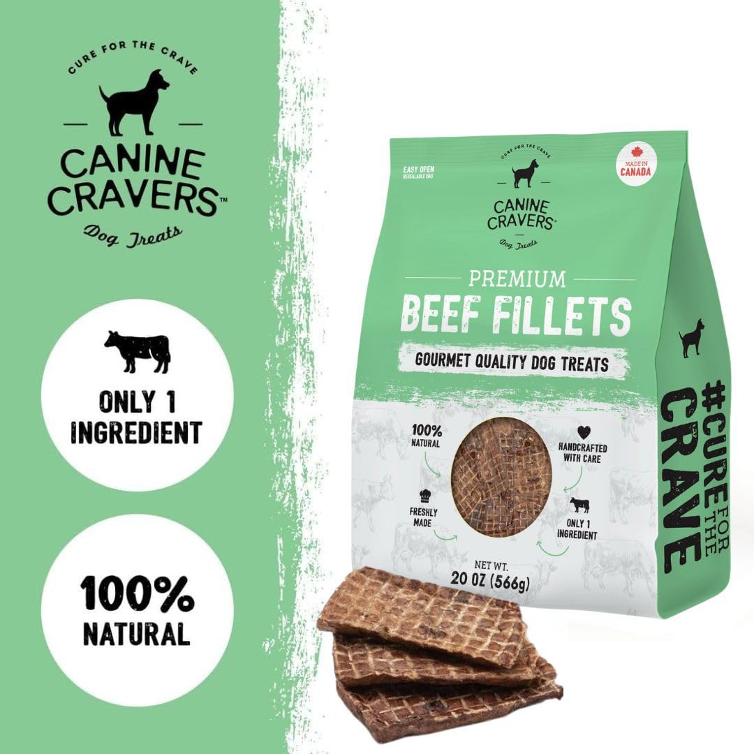 Cure for the Crave Canine Cravers calidad canadiense en filetes de res premium.