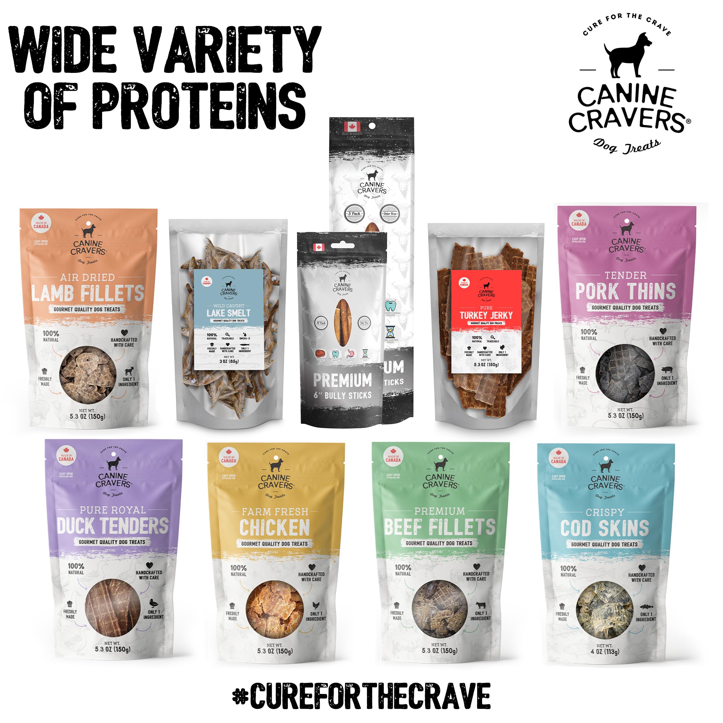 Cure for the Crave Canine Cravers – pêche durable en ligne longue, traçabilité.