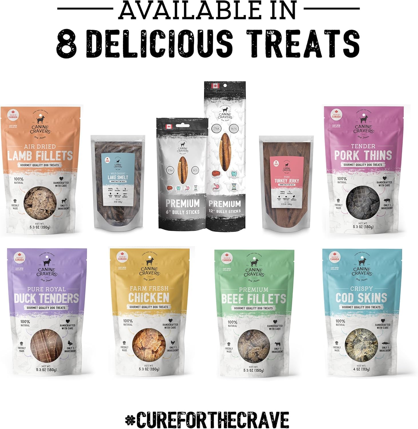 Cure for the Crave Canine Cravers sin granos gluten ni soja.