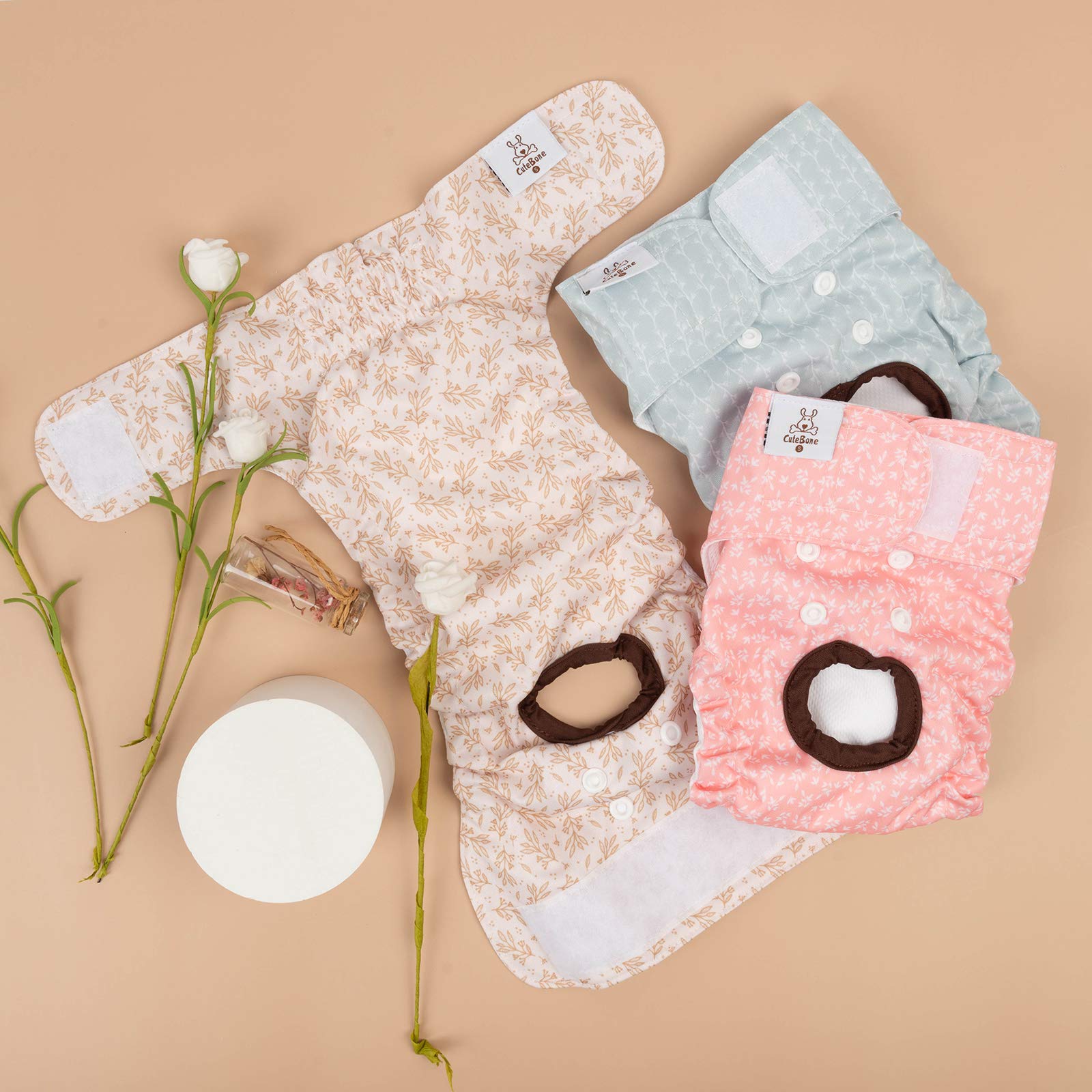 CuteBone panales para perra, resisten lavado y se limpian rápido