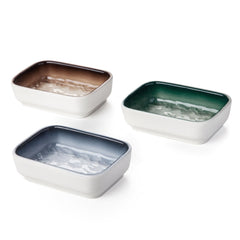 Cutomo cuenco cerámico azul para mascotas pequeñas, ideal para comidas diarias.
