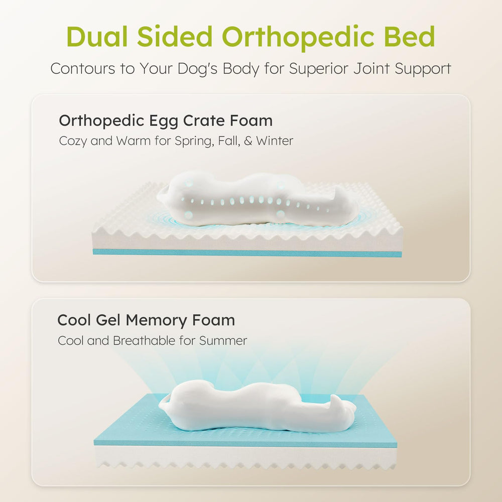 CWAWZ cama para perros grandes con espuma gel frío mantiene descanso fresco
