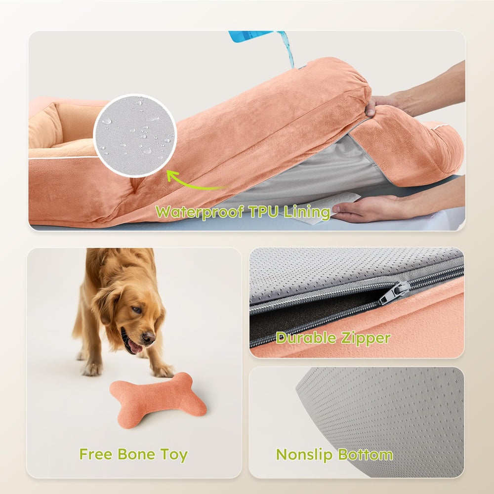 CWAWZ cama para perros grandes con terciopelo holandés tacto suave para mascotas ansiosas