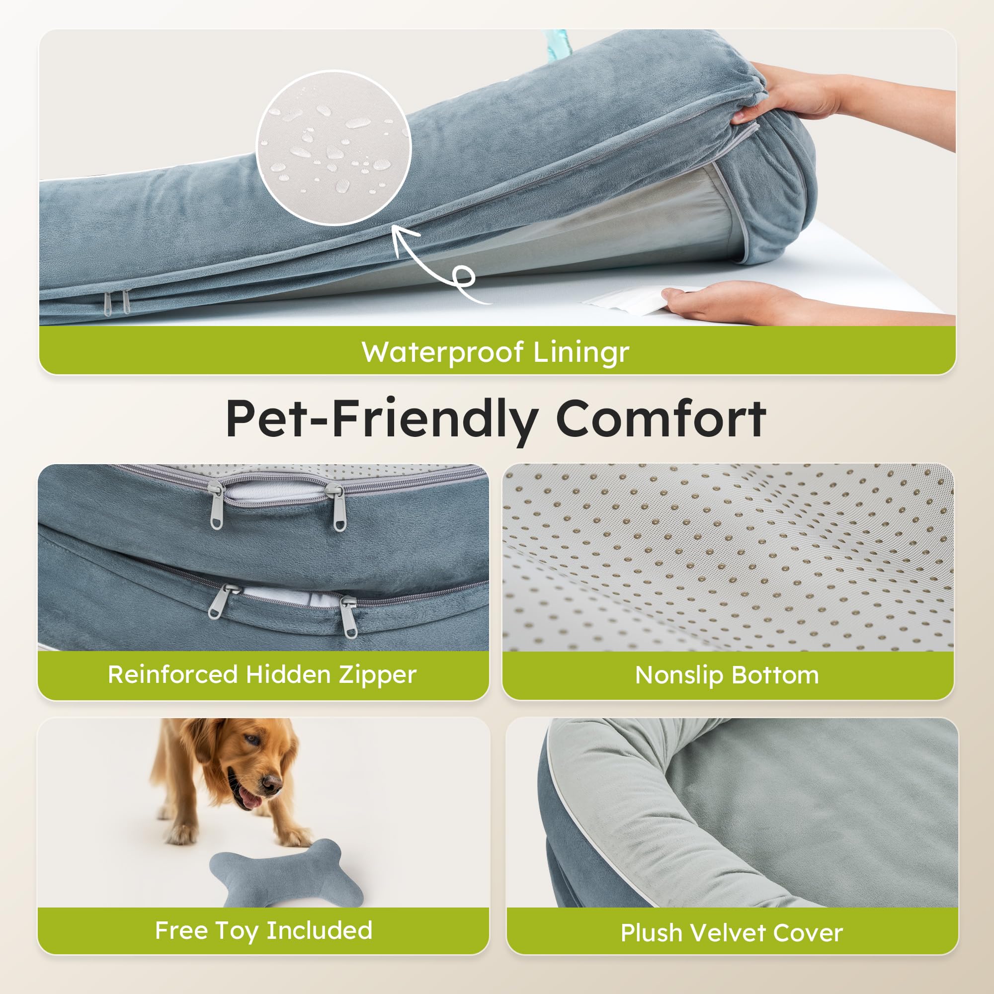 CWAWZ cama-perro-xxl cubierta lavable facilita limpieza rápida.