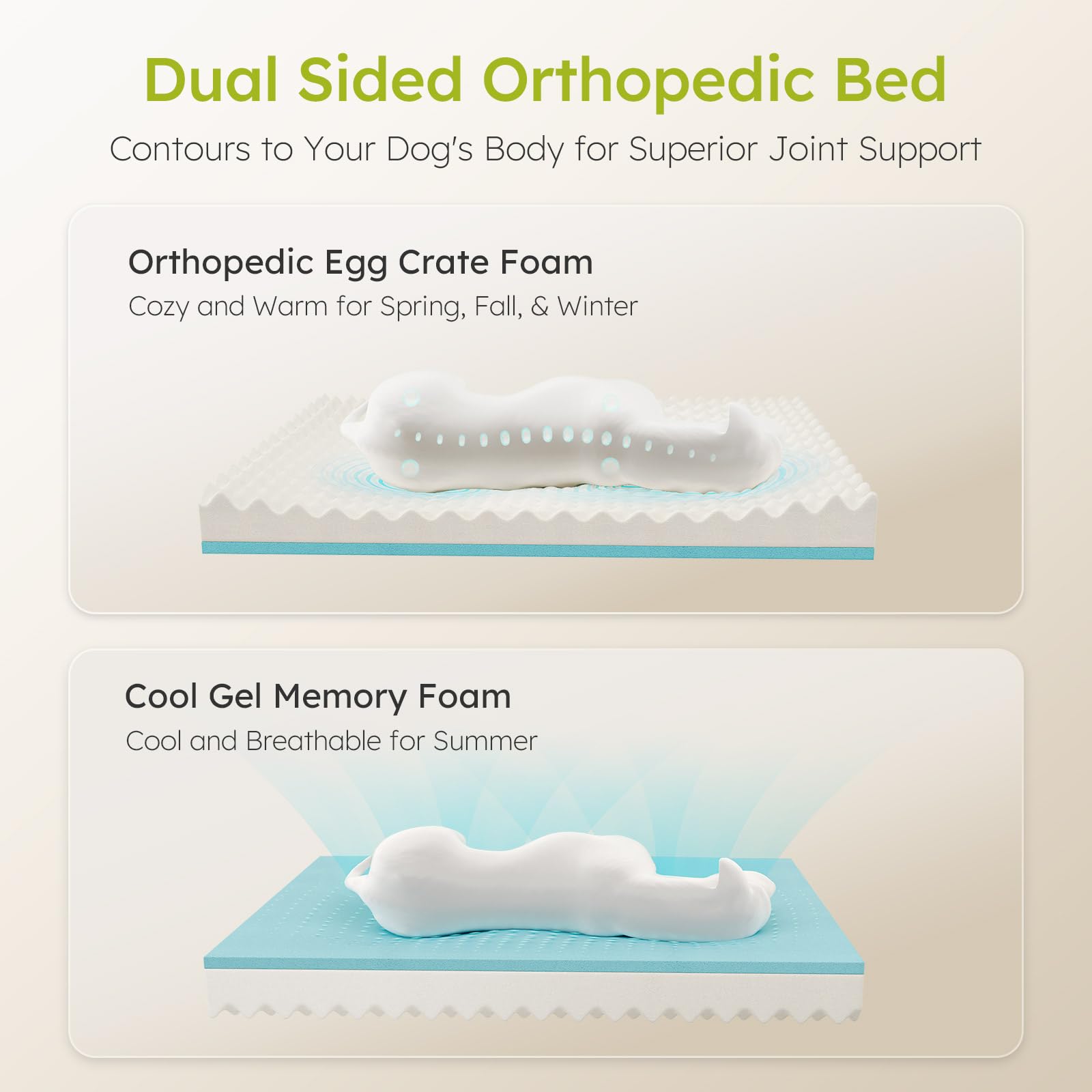 Cama CWAWZ con cobertura impermeable para evitar filtraciones durante el descanso.