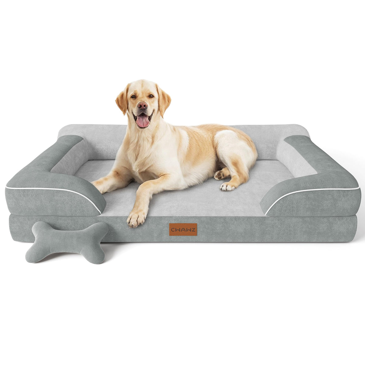 Cama CWAWZ Jumbo con soporte ortopédico para perros grandes.