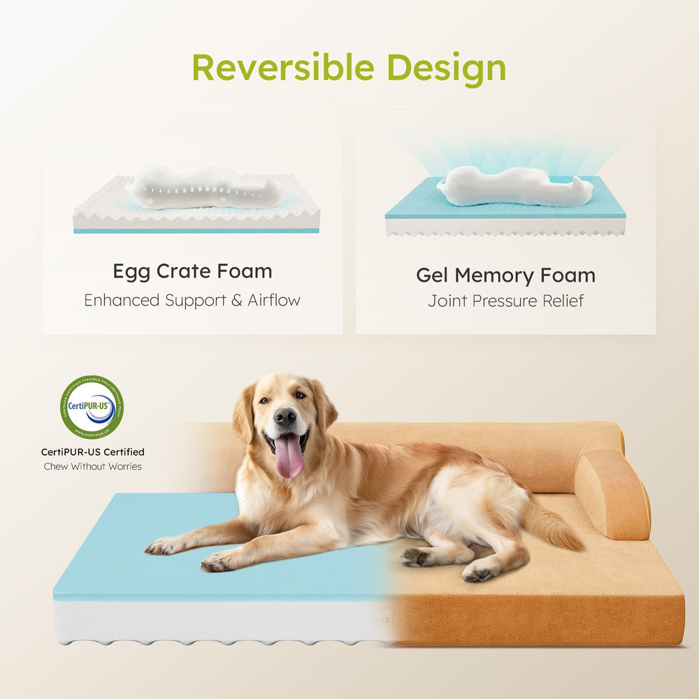 CWAWZ espuma de memoria con gel, enfriamiento suave para perros.