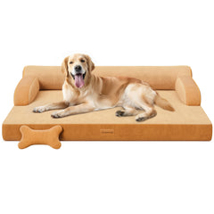 CWAWZ cama perro ortopédica, base espuma panales, soporte estable para articulaciones.