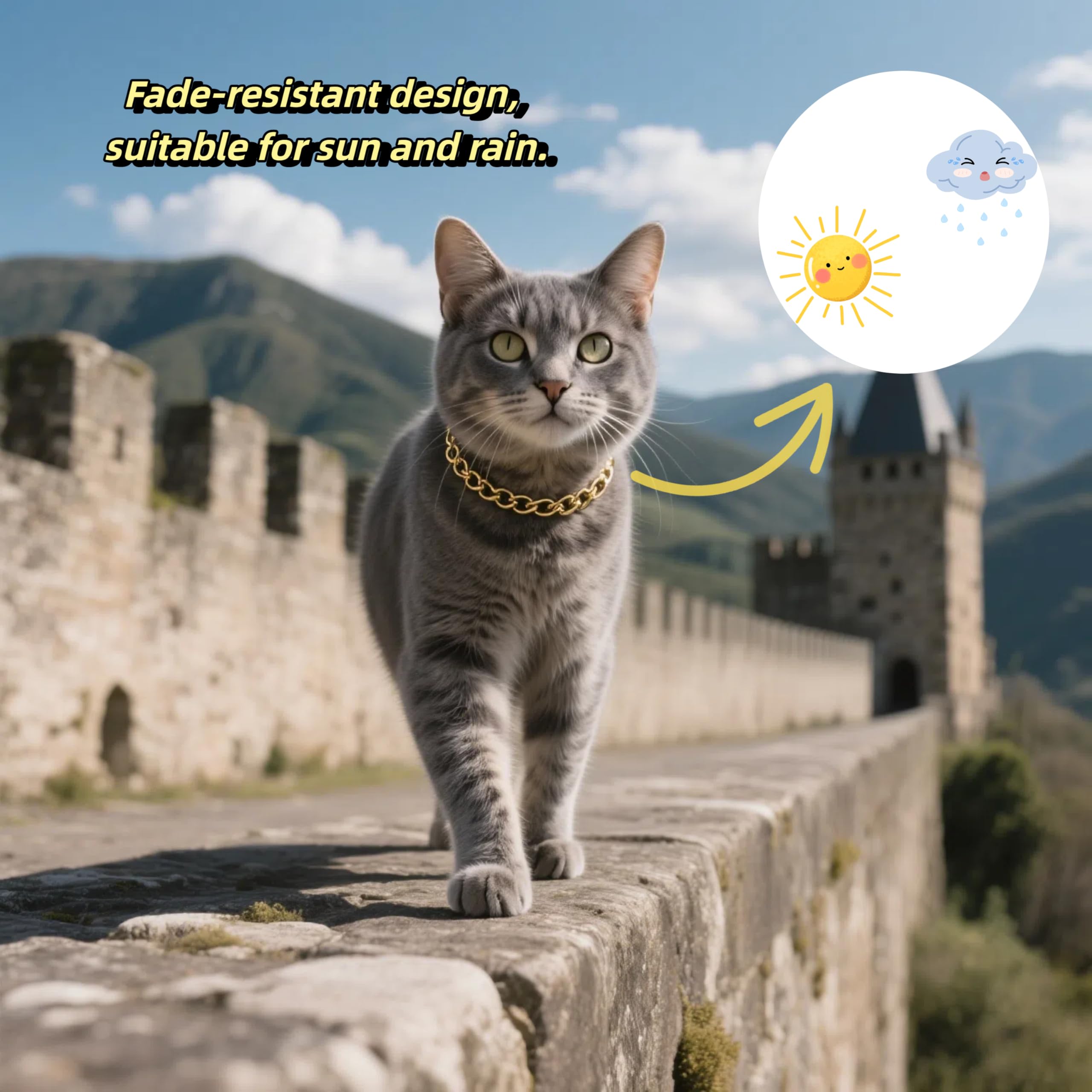 CWYZA collar gato brillo resistente que conserva el aspecto dorado
