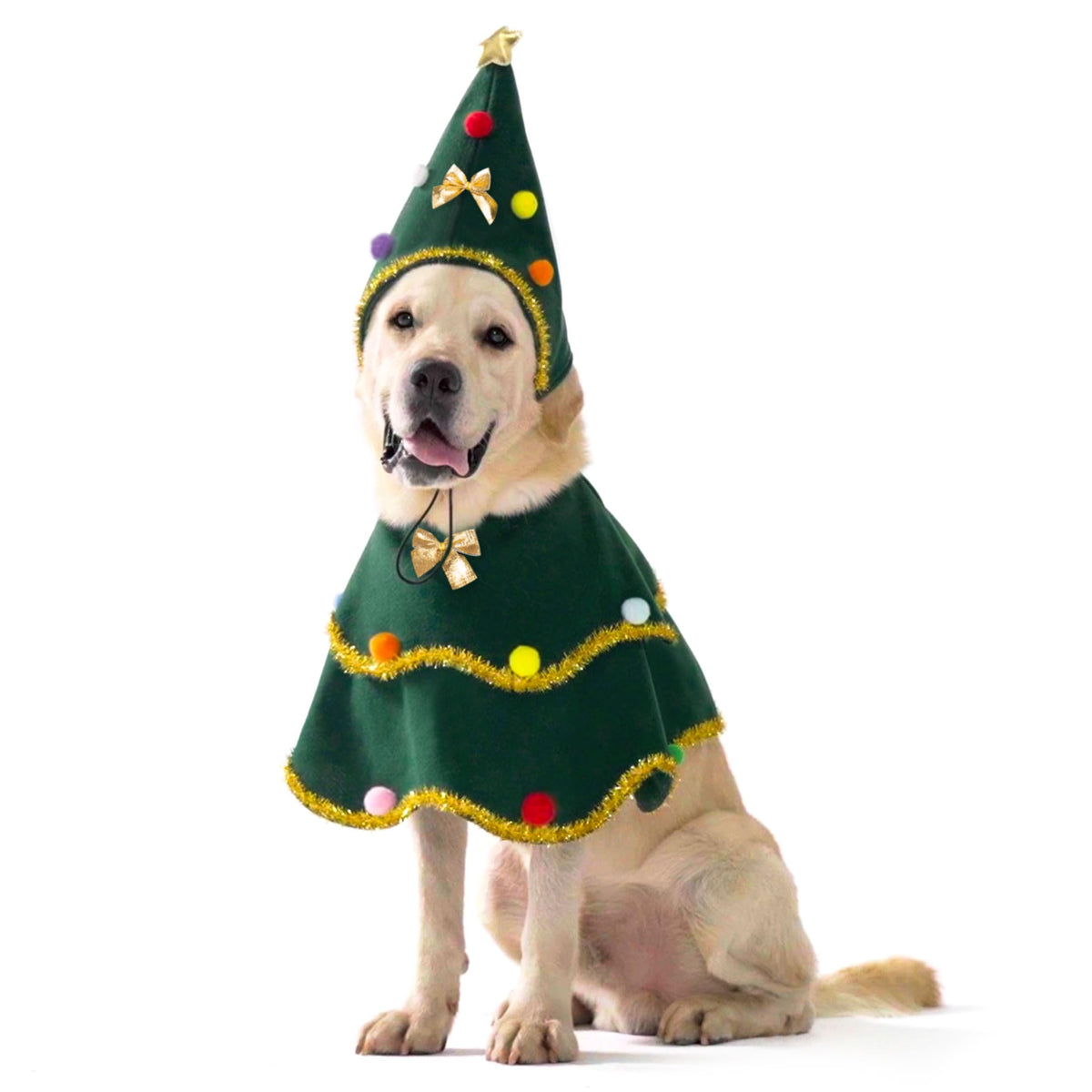 Disfraz cyeollo árbol navidad para perro XL, cómodo y festivo para la foto.