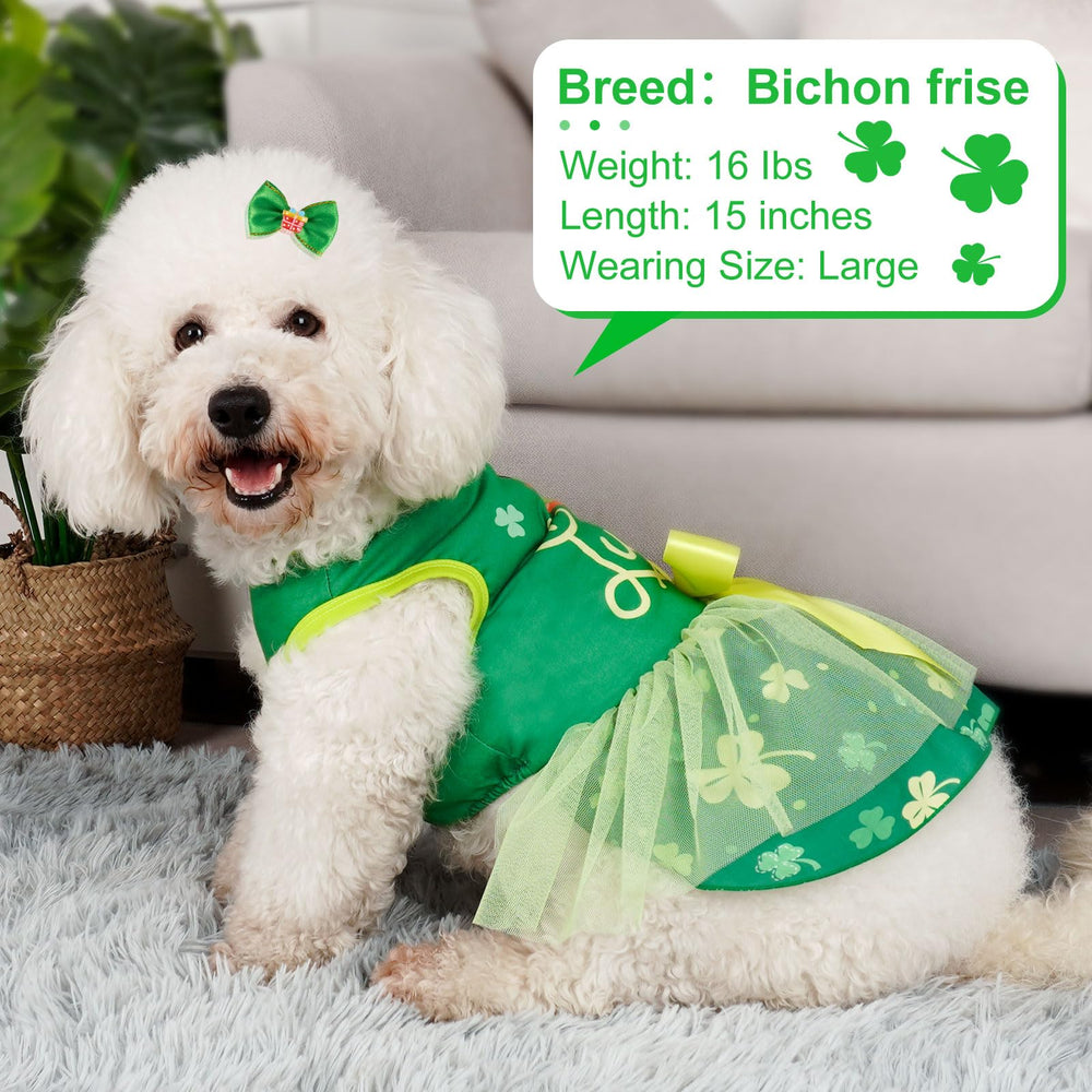 Cyeollo lavable a máquina verde vestido perro