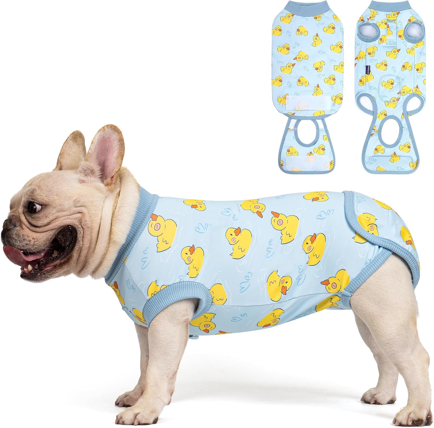 Cyeollo traje de recuperacion para perro, vista dorsal, suave y transpirable.