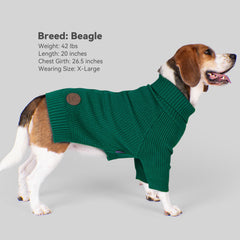 Suéter cyeollo para perro grande, cuello alto, protección del frío.