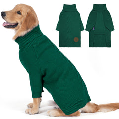 Suéter cyeollo para perro grande, vista frontal, cálido para paseos diarios.