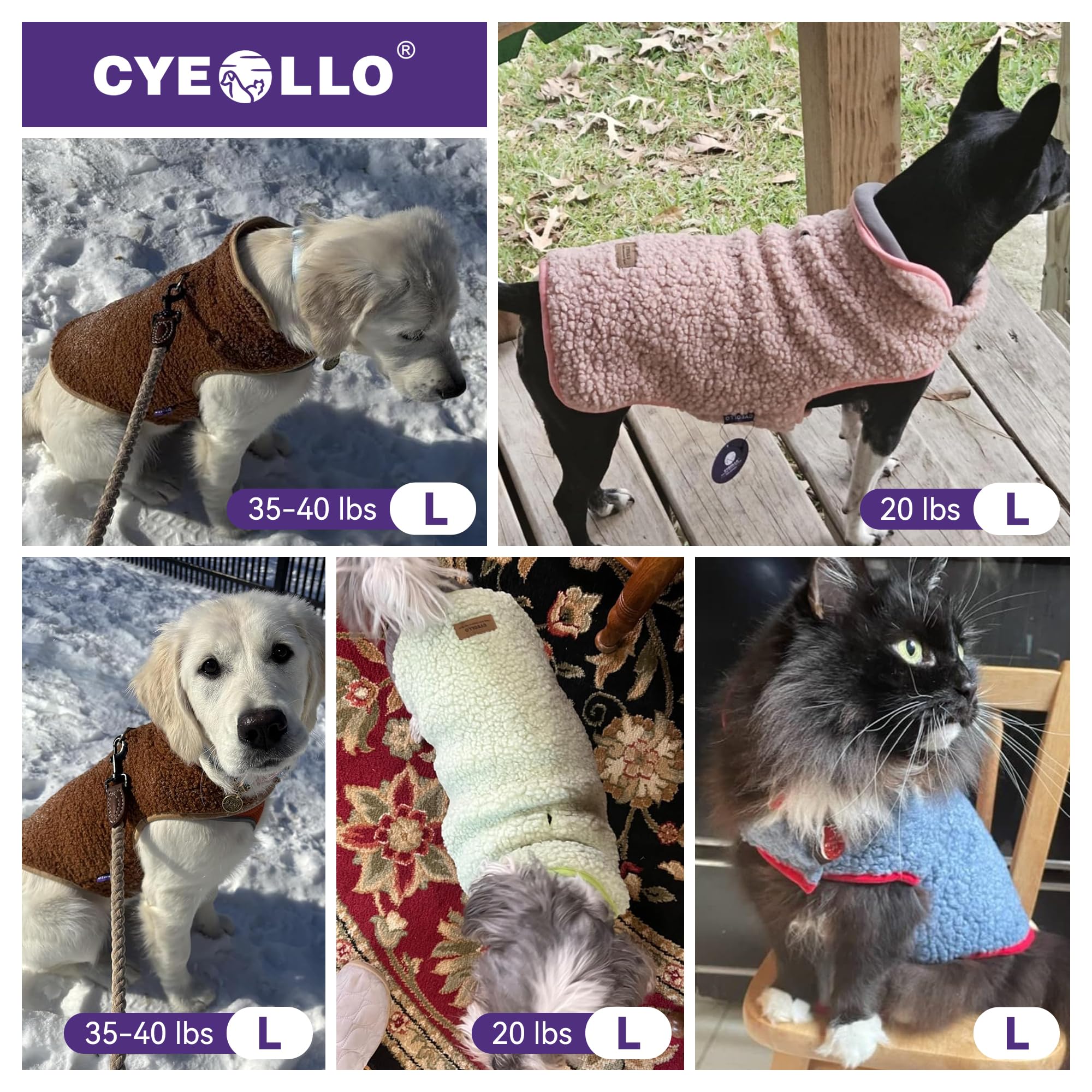 cyeollo tallas variadas para perros de razas pequeñas y grandes.