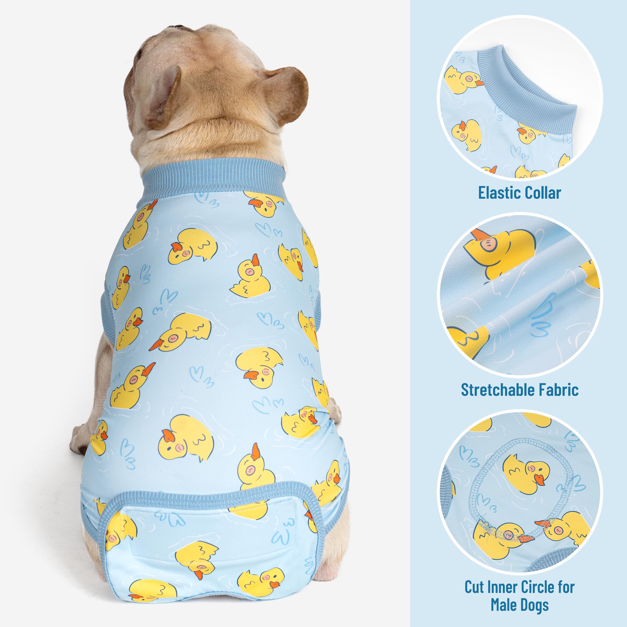 Detalle de velcro en cadera del traje cyeollo para perro