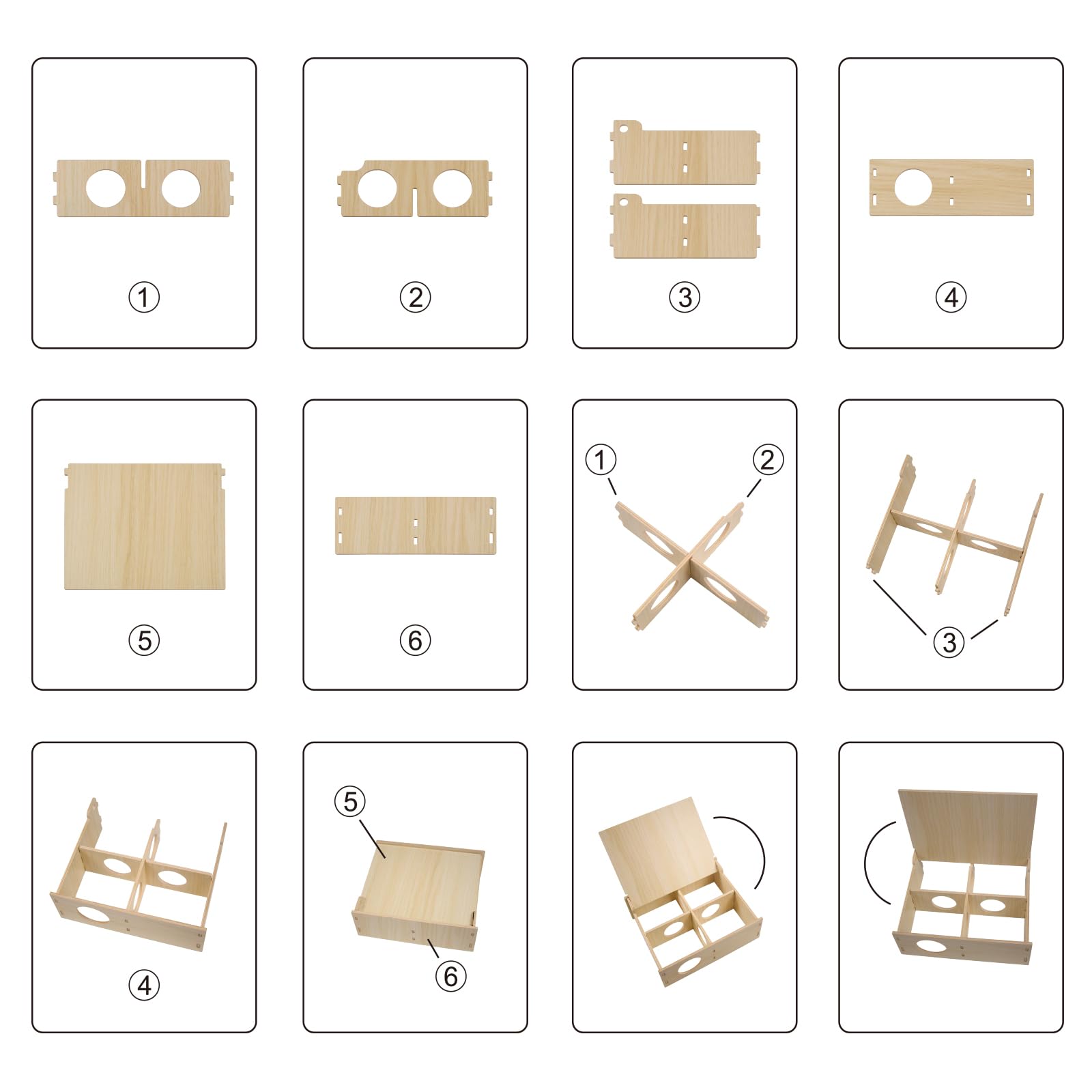 Cyirexylcc casita de madera multi-cámara hamster accesorios-tubo: integración con tubos y plataformas