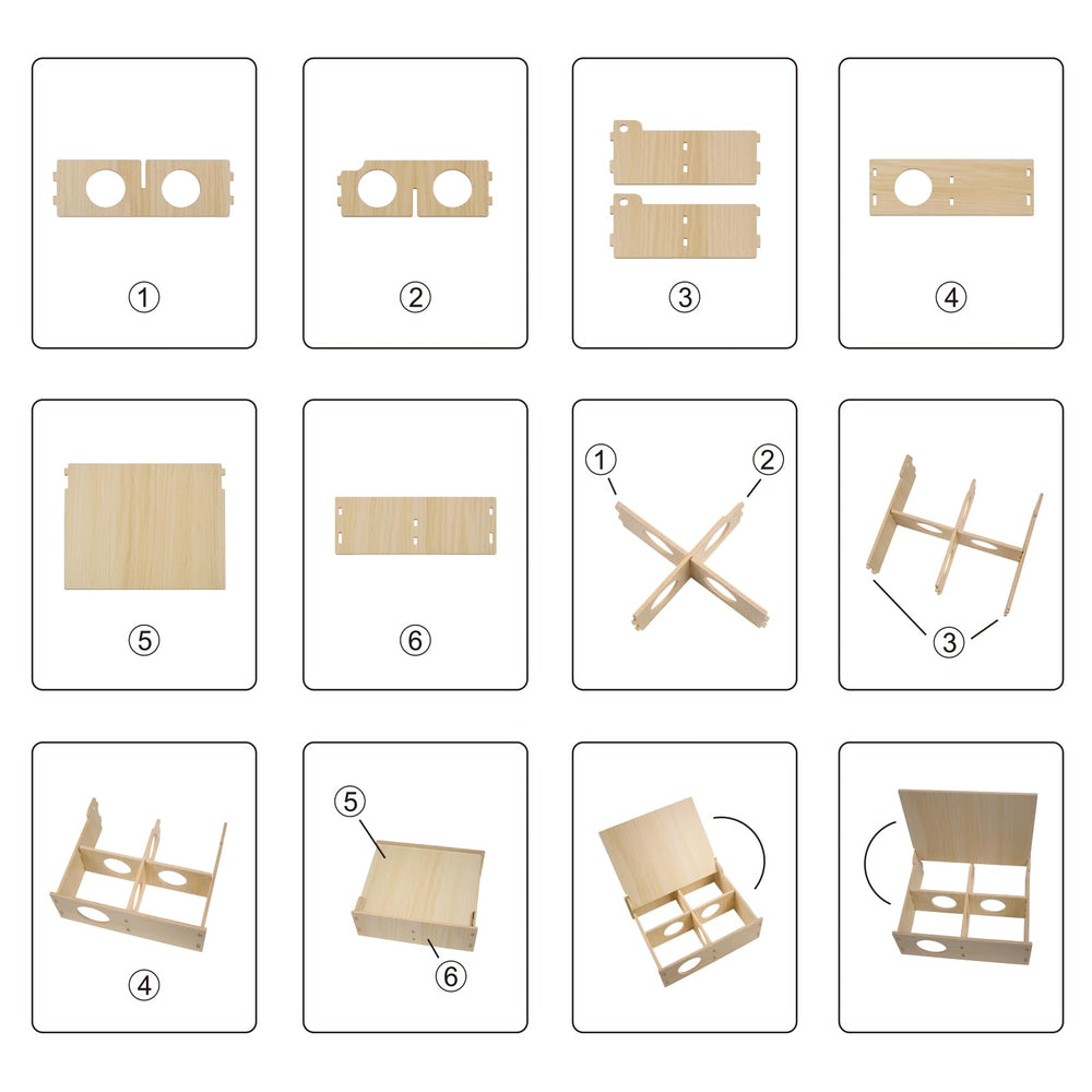 Cyirexylcc casita de madera multi-cámara hamster accesorios-tubo: integración con tubos y plataformas