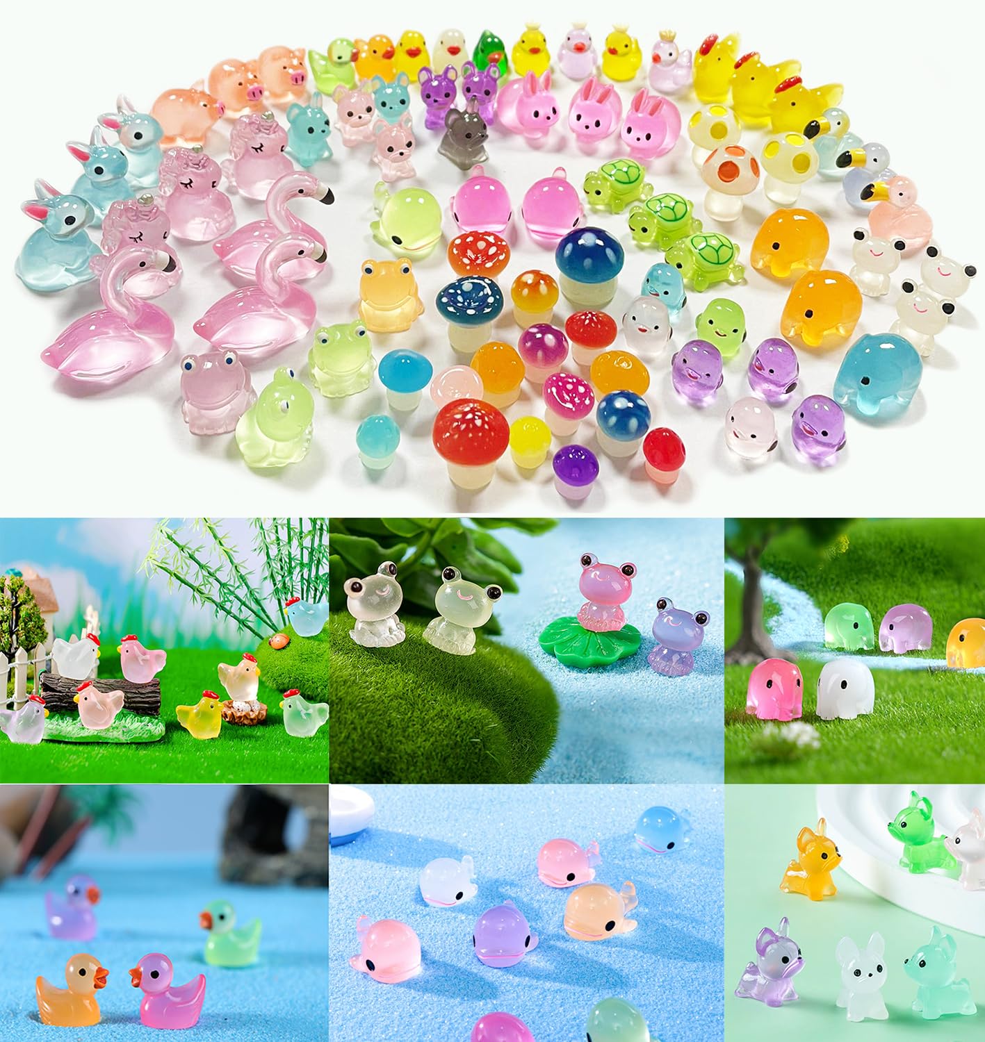 Dabshuyikk Pato de resina luminosa para acuarios y dioramas brillantes.