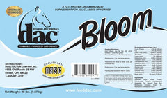 DAC Bloom: aporte calórico para energía sostenida en caballos