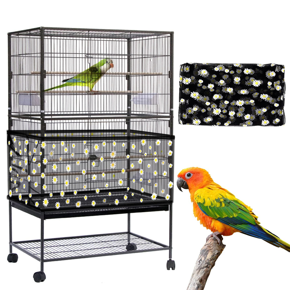 Daoeny couverture grande de cage oiseau avec motif daisies décoratif et élégant.
