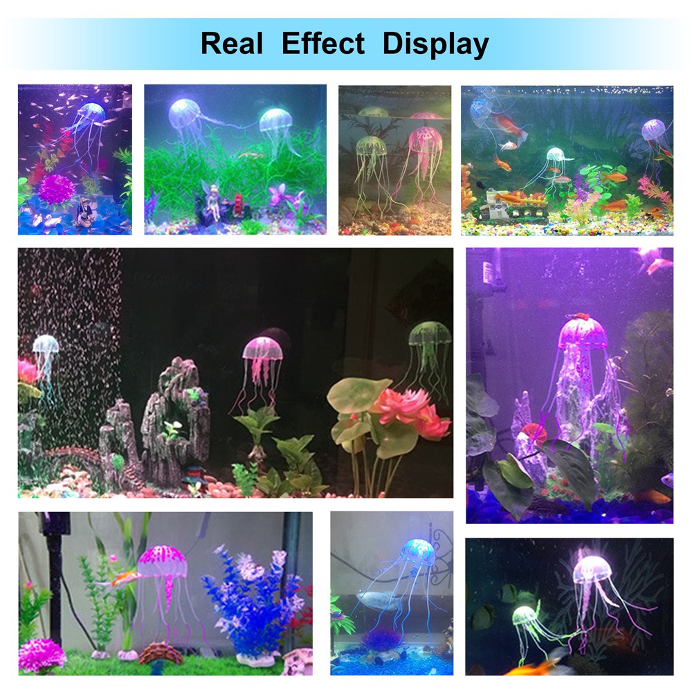 DaToo medusas-amarillas-luminosas para acuario, acento luminoso.