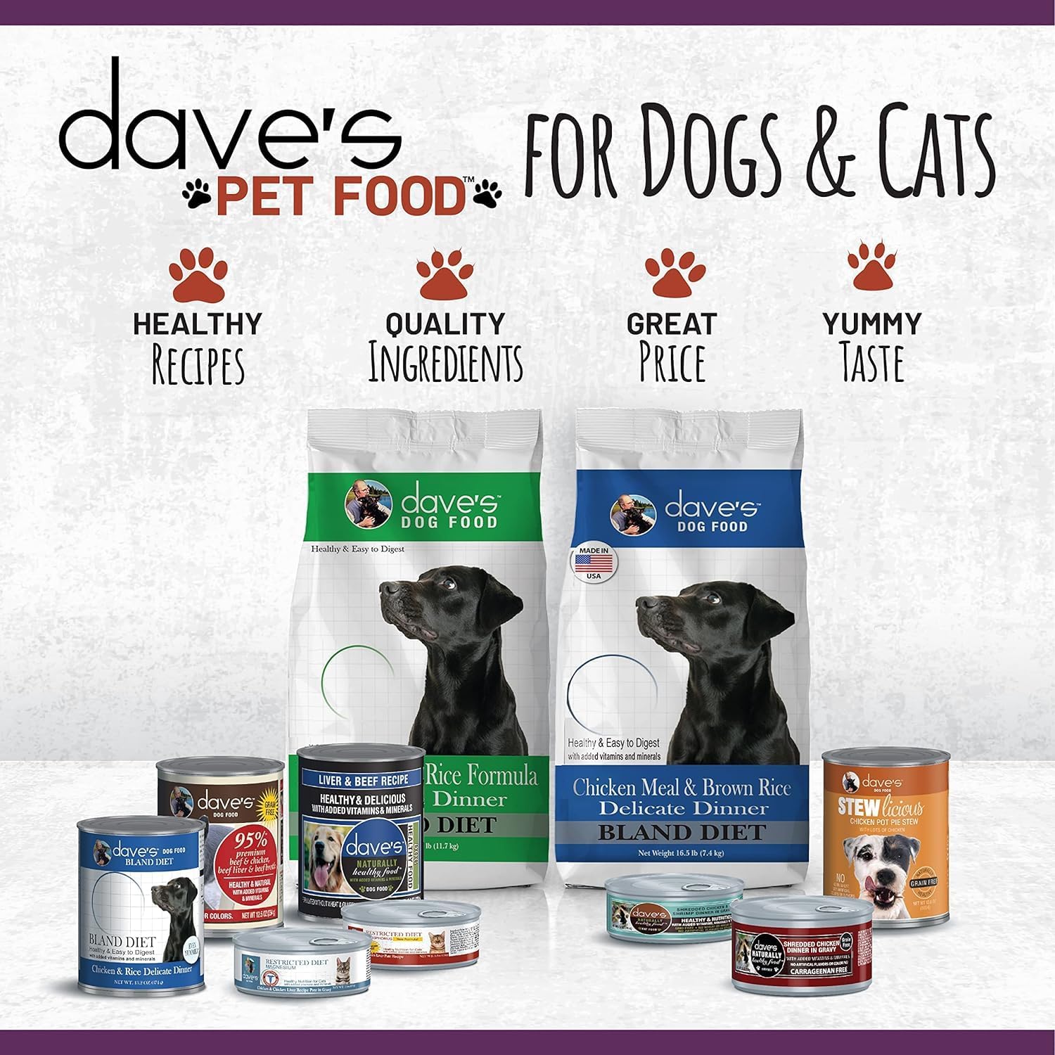 Dave's Pet Food puede ser comida completa o complemento para realzar el sabor diario.