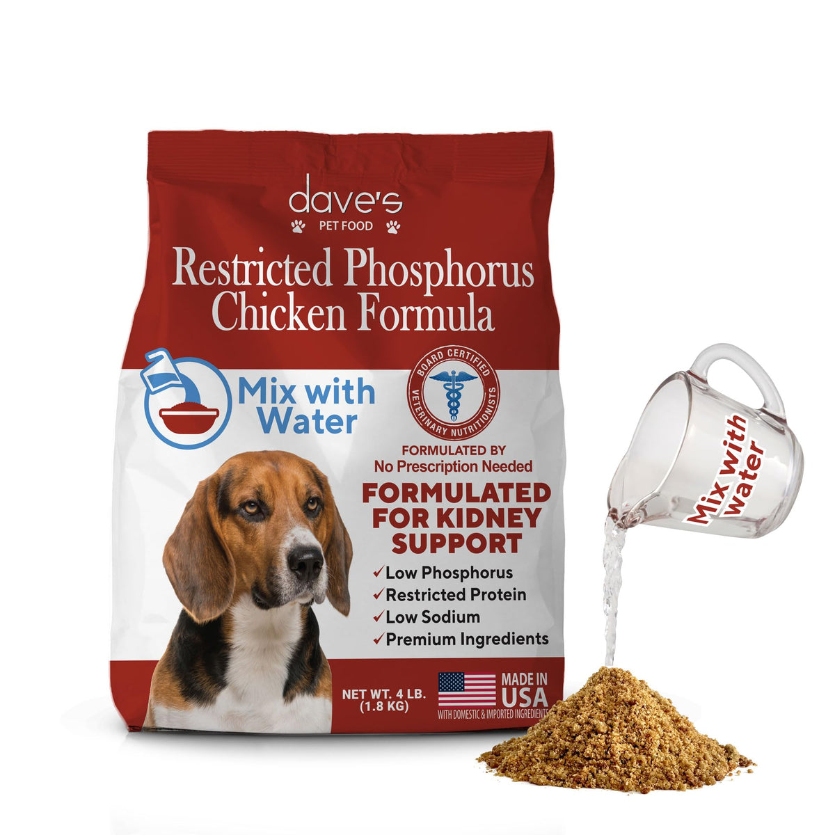 Dave’s Pet Food Kidney Care crumble de pollo, comida húmeda sabrosa para apoyo renal.