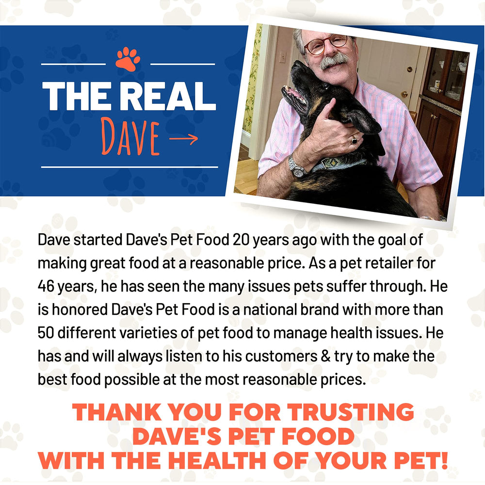 Lata de 12 oz de Dave's Pet Food Dieta Blanda, formato práctico para alimentación regular.