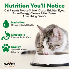 Dave's Pet Food hecho en EE. UU., calidad doméstica para la dieta felina.