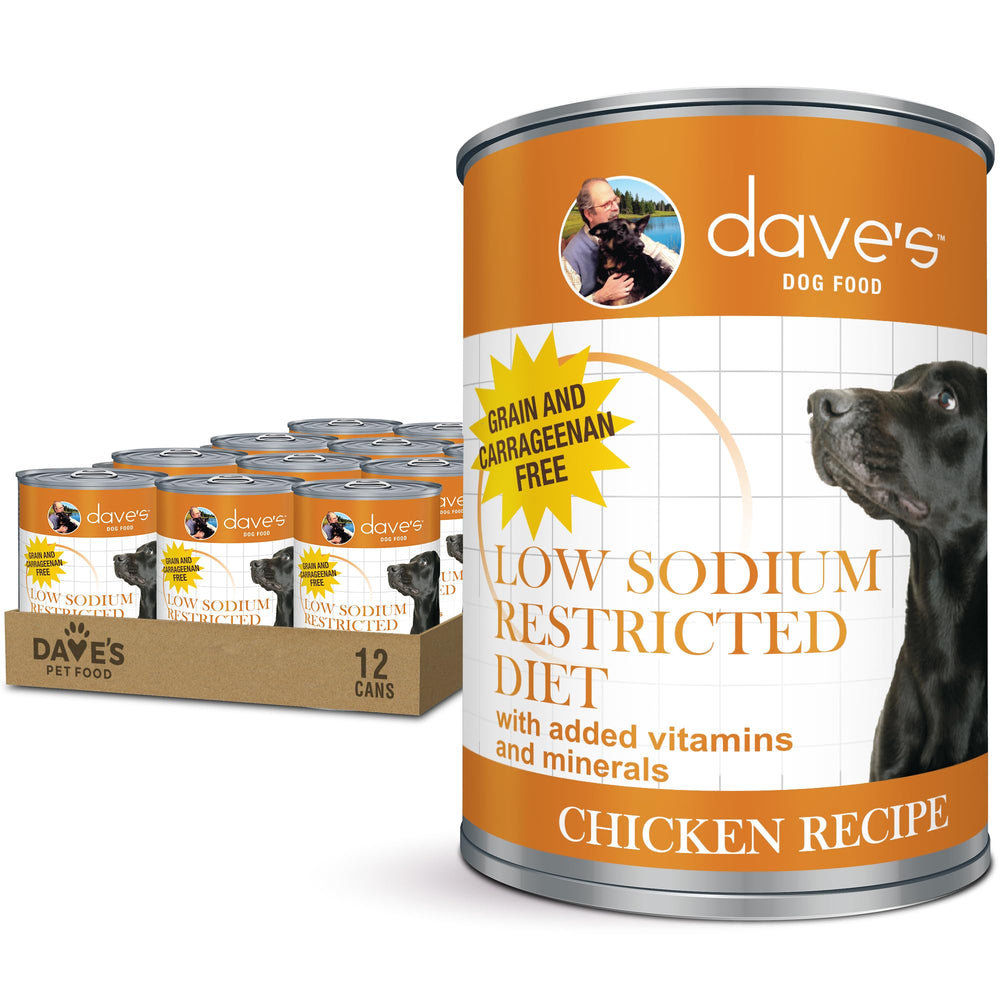 Dave's Pet Food: lata-pollo-pate, ideal para dieta baja en sodio.