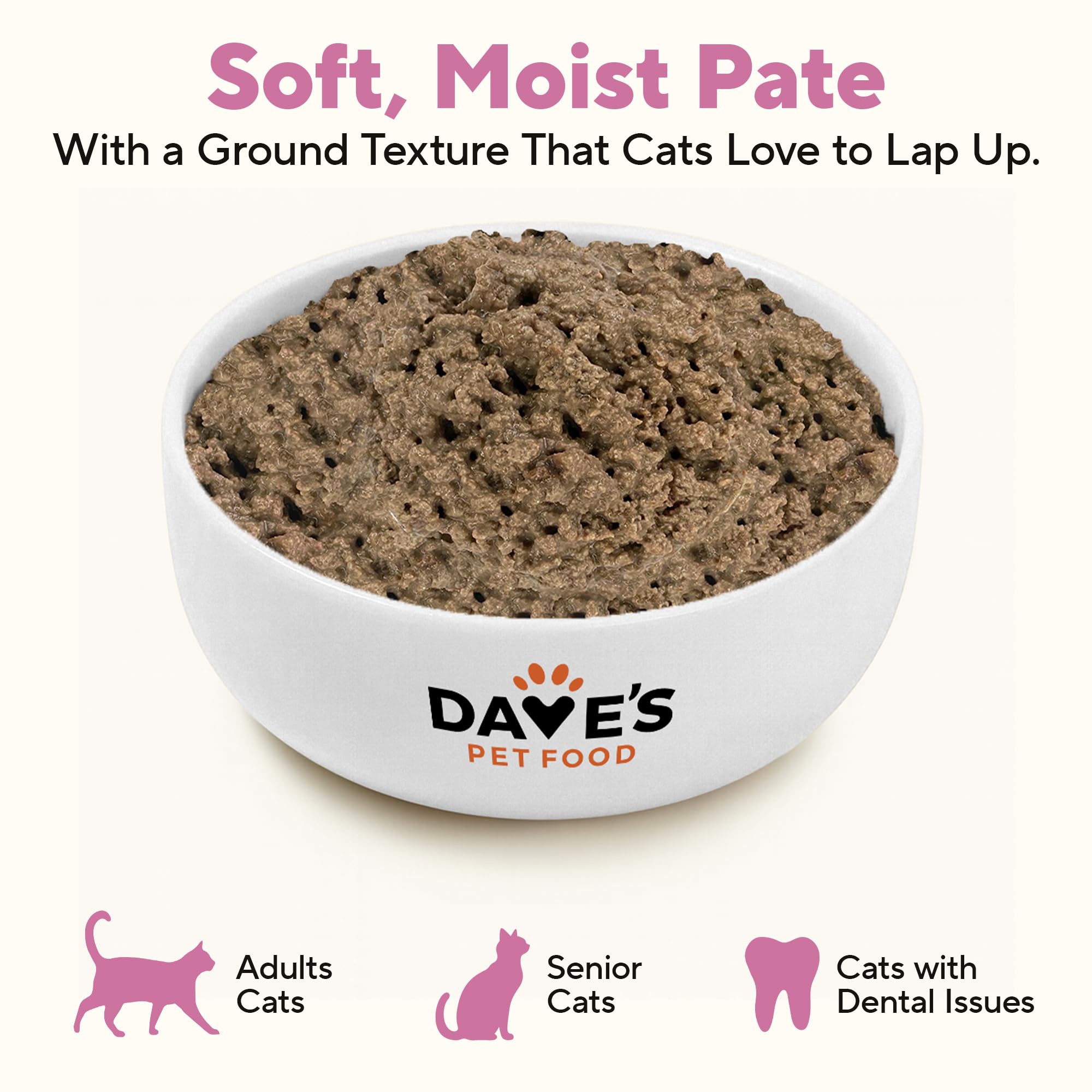 Etiqueta de origen: hecho en EE. UU. para Dave's Pet Food