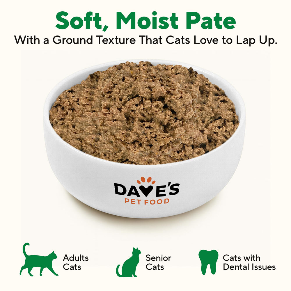 Dave's Pet Food: fórmula sin granos ideal para gatos sensibles.