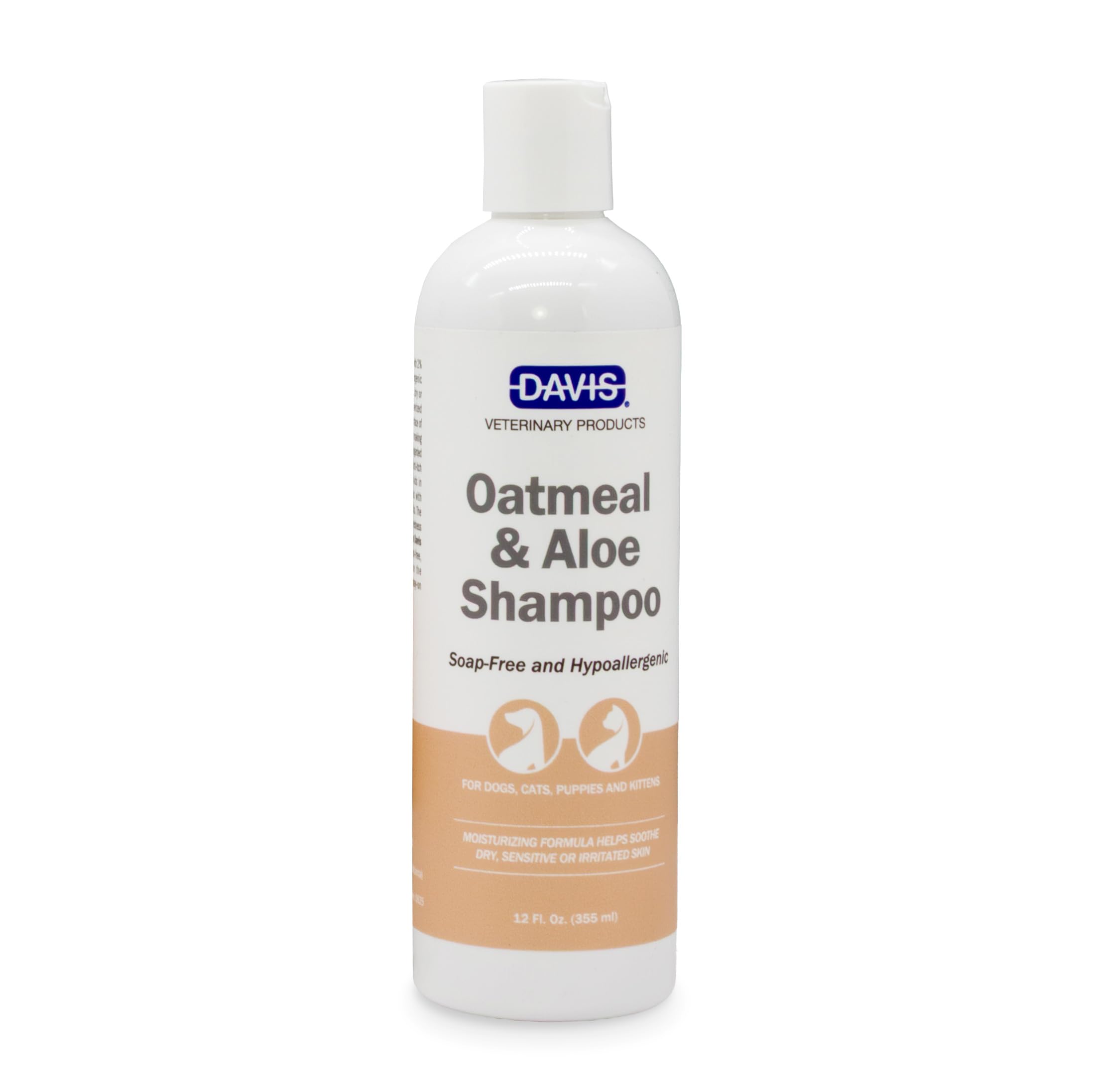 Davis champú avena Aloe - botella: cuidado suave para piel sensible de perros y gatos.