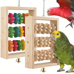 DBNESS juguete para pajaro rectangular de dos colores, estimula la curiosidad y el mordisqueo seguro.