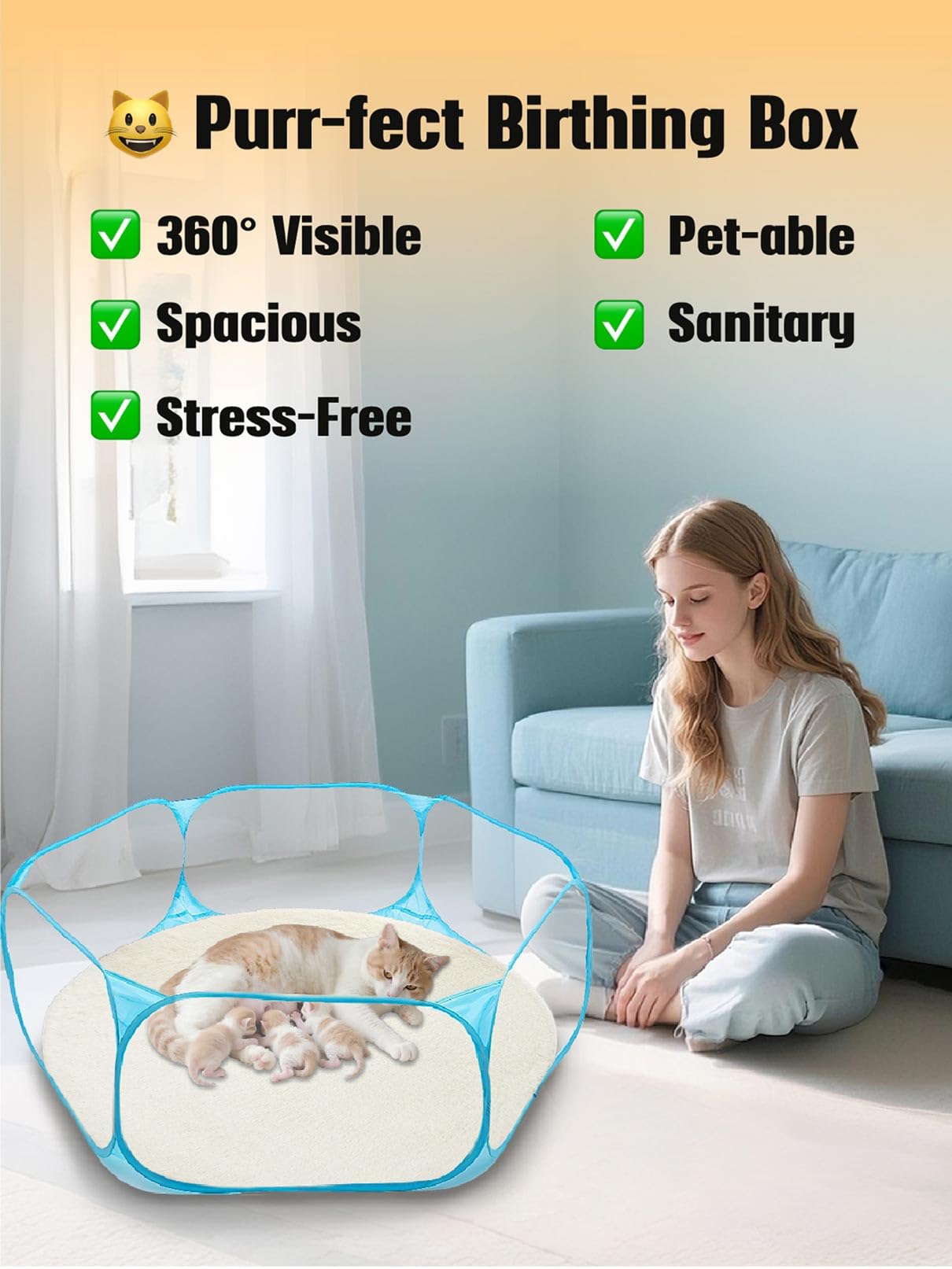 Caja nido DDOTLUNA para perros, plegable, ideal para parto y descanso.