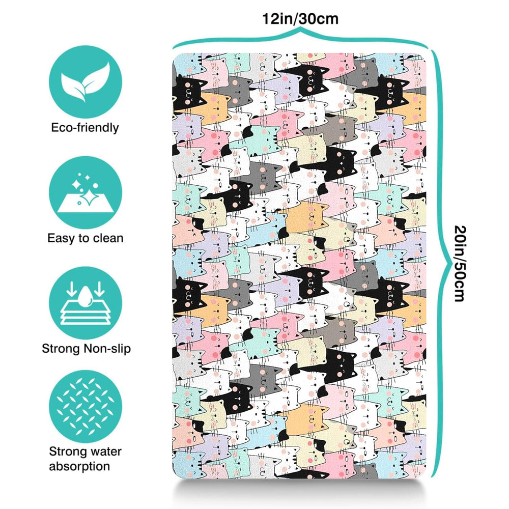 DDPODNQAK alfombra impermeable para gatos, cuencos estables y sin deslizamientos.