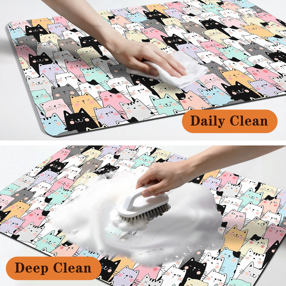 DDPODNQAK alfombra impermeable para gatos, color gris para área de comida.
