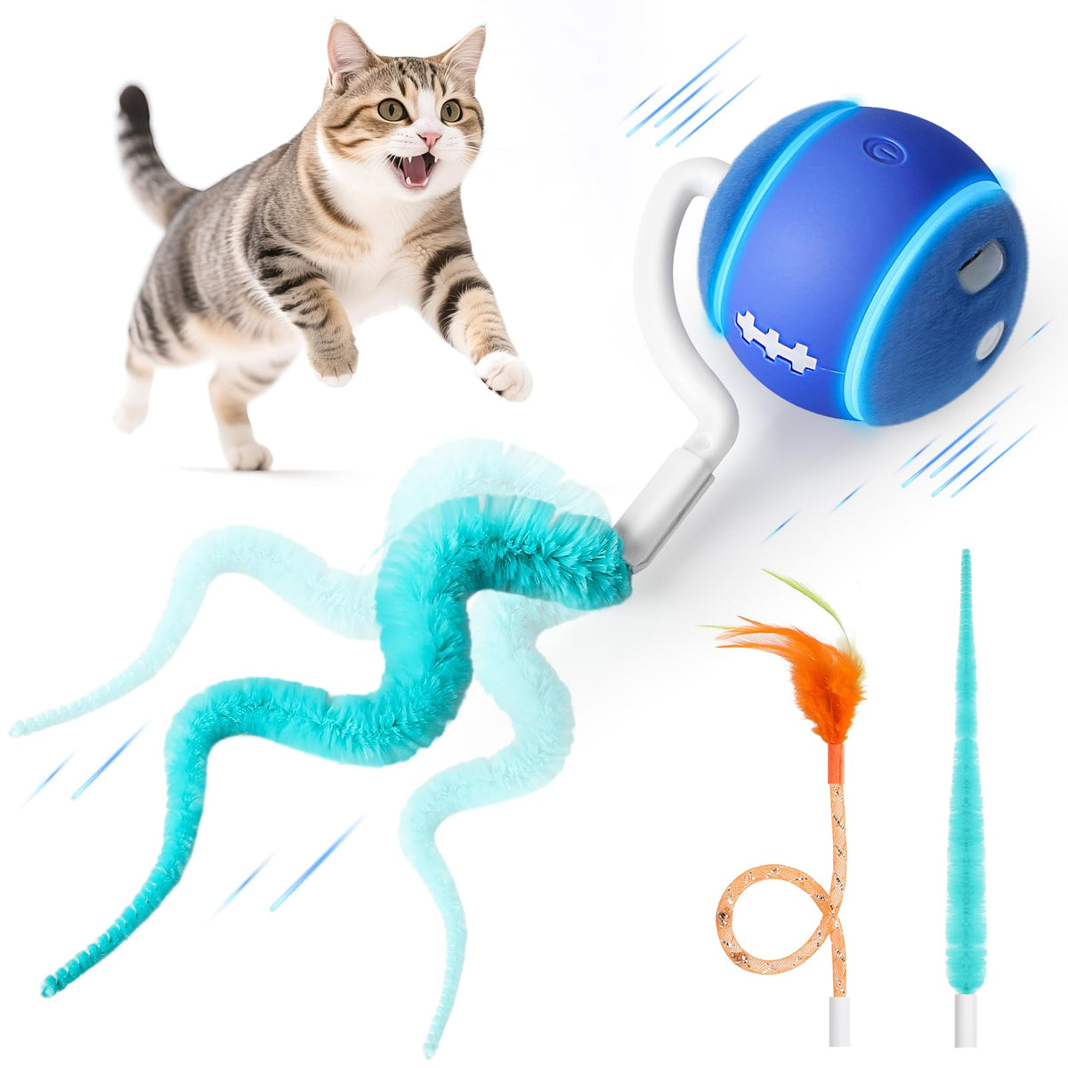 ddxcoo bola interactiva para gatos en interiores promueve juego constante