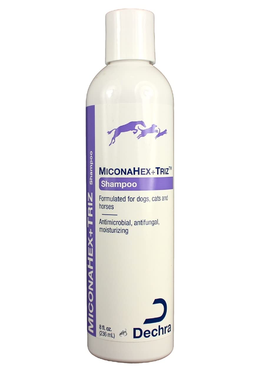 Dechra MiconaHex Triz champú para perros, envase práctico para piel sensible.