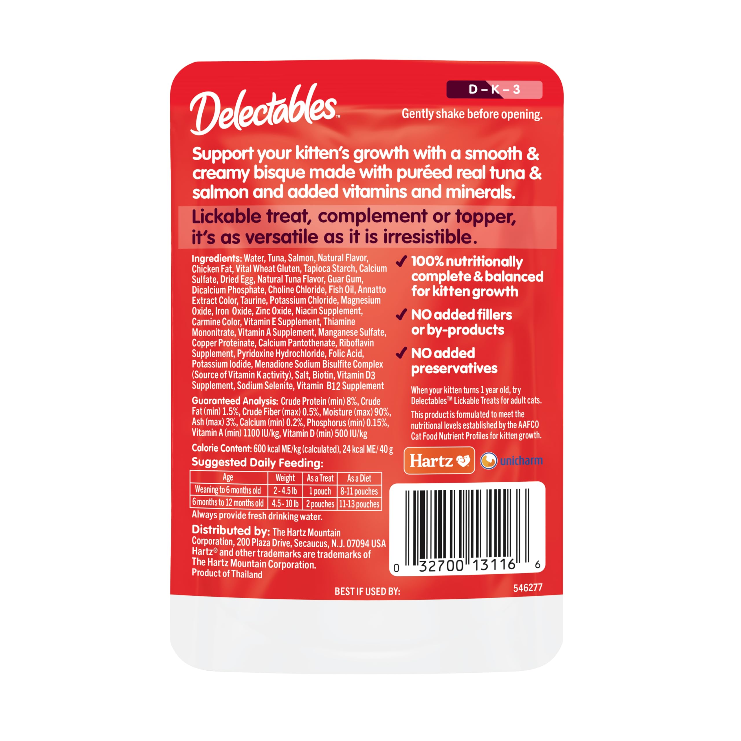 Delectables bisque sin conservantes, snack natural para gatitos.